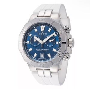 *SOLD* Edox Delfin Chronograph Quartz 43mm Swiss Made Basically New
